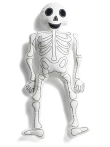 Velvet Skeleton Pillow 💀 THRO New Halloween Decoration Decor - Picture 1 of 3