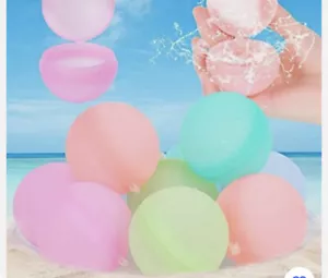 5 Silicone Reusable Water Balloons Balls Summer Quick Fill Water Bombs UK Pool - Picture 1 of 3