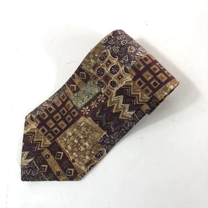 Barbara Blank New York Tie Silk Handmade Patchwork Geometric Mosaic Abstract - Picture 1 of 6