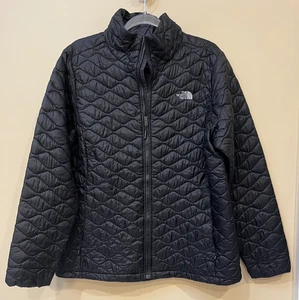 The North Face Thermoball Jacket Womens XL Black Quilted Puffer Jacket Full Zip - Picture 1 of 15