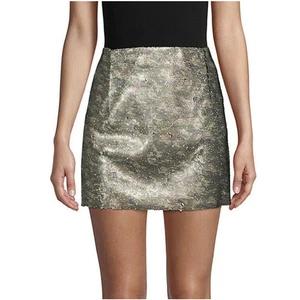 Free People Skinny Sequin Mini Skirt Camo and Black Size 12 reversible sequins - Picture 1 of 4