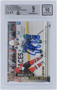 Elias Pettersson Canucks Signed 2018-19 Upper Deck #42 BAS 9/10 Rookie Card - Picture 1 of 3