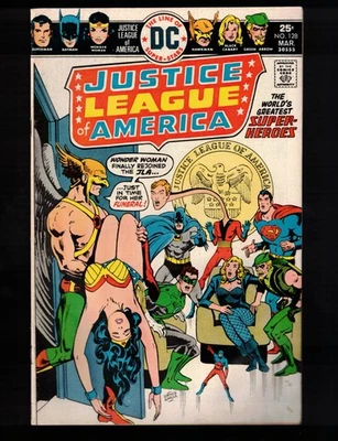 Justice League of America #128  Wonder Woman Rejoins!   Fine  1976  DC Comic - Image 1 of 4