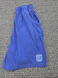 Vintage 80s Ocean Pacific SIZE LARGE Elastic 100% Cotton Shorts w/ Pockets Blue - Picture 1 of 9