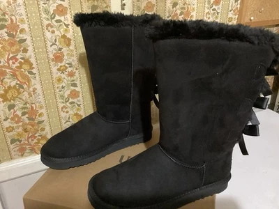 Botas altas UGG Bailey Bow para mujer - negras - nuevas - talla 9 Foto 1 de 4