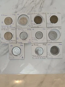 French Lot Of 11 COMMEMORATIVE Coins 1983-1998, Hugo, Voltaire, Pasteur, Moulin. - Picture 1 of 23