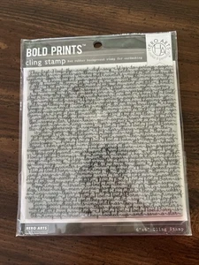 Hero Arts "NOEL PRINT" Background Cling Bold Prints Stamp 6"x6" 2019 Christmas - Picture 1 of 3