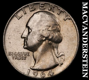 1964 Silver Washington Quarter - Scarce  Better Date  No Reserve  #F9434 - Picture 1 of 2