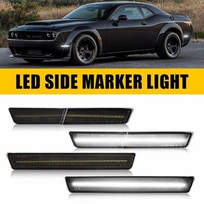 Luz de señalización LED delantera blanca de carrocería ancha A para Dodge Challenger SRT RT 2018-22 Foto 1 de 4