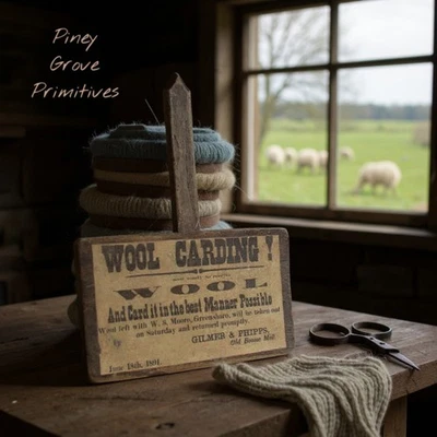 Antique Primitive Wool Carding Combs Pair Repurposed Advertising Prop - Image 1 of 4