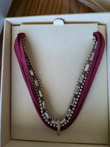 Jen Atkin X Chloe & Isabel Crystal Red Cord Wrap Choker - Picture 1 of 2