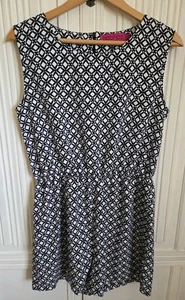 Boohoo Size 12 Playsuit- Black & White, Geometric Pattern, Sleeveless (167) - Picture 1 of 11