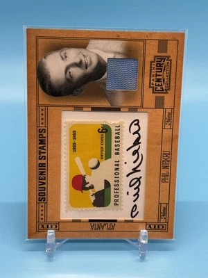 2010 Panini Century Collection Souvenir Stamps Baseball /10 Phil Niekro Auto HOF - Image 1 of 3