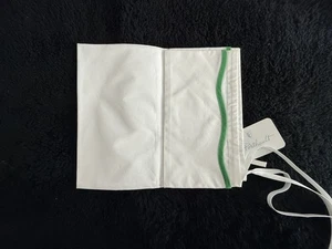 D. Porthault Paris Kelly Green Wavy Edge And White Neckroll Sham Cotton NWT NEW - Picture 1 of 6