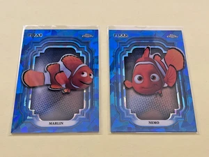 2024 Topps Chrome Disney Sapphire Marlin #106 Nemo #105 Sapphire Refractor Nemo - Picture 1 of 2