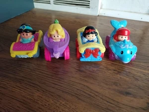 Fisher Price Little People Disney Princess Wheelies Car Lot Of 4 - Picture 1 of 7