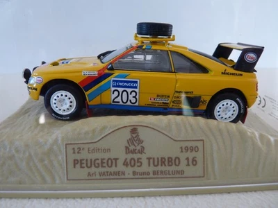 PEUGEOT 405 TURBO 16  N° 203 gagnante du DAKAR 1990 de marque NOREV au 1/43 - Photo 1/4