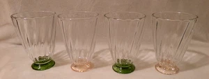 NWOT THICK, HEAVY JUICE GLASS SET - 4 PIECES - RIBBING & FOOTED BASES - 6 oz. - Picture 1 of 12
