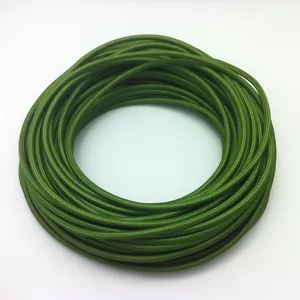 Cable textil de diseño de 50 m, 2x0,75, verde bosque, calidad superior de la UE, cable de tela - Imagen 1 de 1
