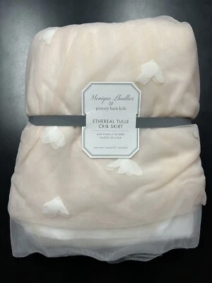 Pottery Barn Niños Monique Lhullier Tul Etéreo Bebé Cuna Falda Rubor Rosa NUEVO Foto 1 de 4