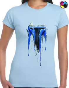 DRIPPING PAINT TROOPER BLUE LADIES T SHIRT STORM WARS JEDI DARTH YODA STAR VADER - Picture 1 of 24