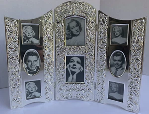 International Silver Company Floral Tri-Fold Standing Picture Frame 8 Photos - Picture 1 of 6
