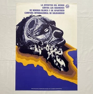 Affiche vintage de la Fédération mondiale de la jeunesse démocratique FMJD - Photo 1/5