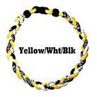 3 Rope Tornado Braided Baseball Softball Necklace 18" 20" Black Yellow White
