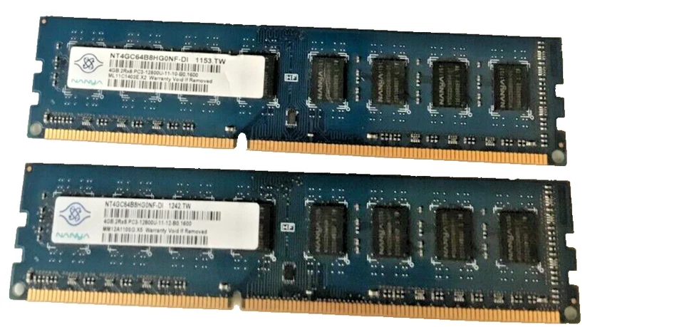 Nanya 4GB 2Rx8 PC3-12800U-11-10-B0.1600 NT4GC64B8HG0NF-D1 Memory - Image 1 of 1