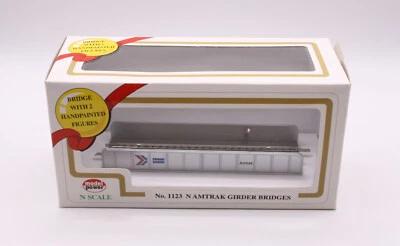 Model Power Amtrak Girder Bridge 1123 with 2 Figures New N Scale - Image 1 of 4