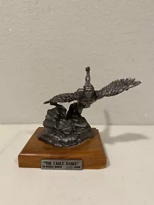 RARE MICHAEL RICKER PEWTER "The Eagle Dance” INDIAN EAGLE DANCER Sculpture READ - Picture 1 of 12