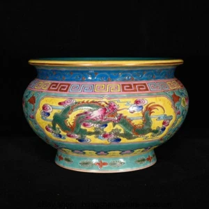 6.8 " Yongzheng Marked Chinese Enamel Colour Porcelain Dragon lines Jar - Picture 1 of 8