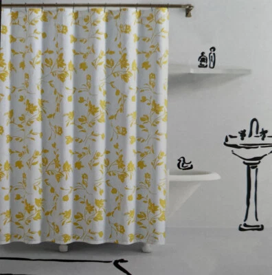 ¡NUEVO! Cortina de ducha Kate Spade New York Wispy floral blanco amarillo 72" x 72" Foto 1 de 3