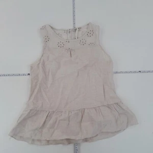 FRANCESCA BETTINI Top Medium Beige Linen Womens Vest Sleeveless Top - Picture 1 of 10