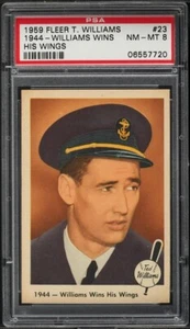 1959 Fleer Ted Williams '44 WINS HIS WINGS #23 PSA 8 NM-MT - Picture 1 of 2
