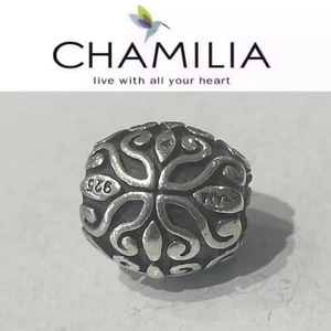 NEW Chamilia Floral Charm - Sterling Silver Bead GA-76 - Picture 1 of 7