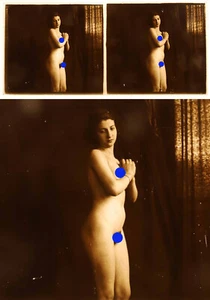 Foto erótica DESNUDO FRANCÉS vidrio estereovista 1900 - 1920 / 735 - Imagen 1 de 3