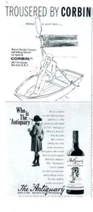 1960 Corbin PRINT AD Hose Flagge, Boot & The Antiquary Scotch PRINT AD - Bild 1 von 1
