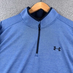 Under Armour 1/4 Zip Pullover Shirt Mens XL Blue Golf Performance Long Sleeve - Picture 1 of 11