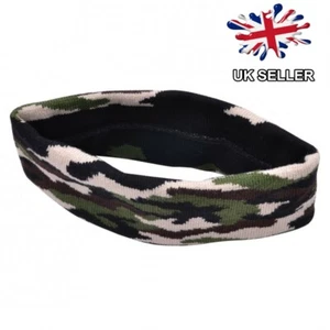CAMOUFLAGE CAMO HEADBAND EARWARMER HAIRBAND SWEATBAND SKI ELASTICATED UK SELLER - Picture 1 of 3