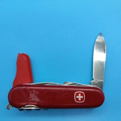 Vtg Wenger Delemont Skier 16937 Swiss Army Folding Pocket Knife Delux Skier Logo - Image 1 of 4