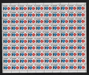 Canada Stamps — Full Pane of 100 — 1971, Census  / Recensement #542 — MNH - Picture 1 of 1