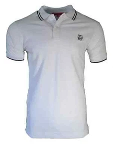 Alexander McQueen McQ Polo Shirt Size Small Slim Fit White Black Stripe Men's S - Picture 1 of 4