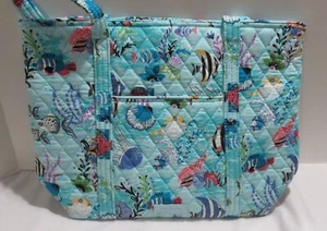 Vera Bradley Women's Purse Shoulder Bag SMALL VERA TOTE ANTILLES TREASURE fish - Picture 1 of 3