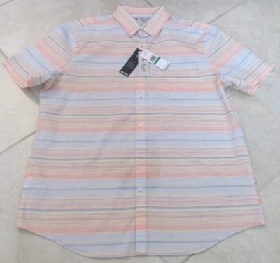 NUEVA Camisa Original Pingüino Rayas Abotonada PARA HOMBRES L Naranja Rusa $85.00 Foto 1 de 4