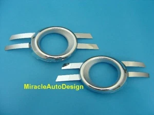 CHROME FRONT BUMPER FOG LAMP COVERS SET FOR 2007-2011 MERCEDES BENZ W204 C-CLASS - Picture 1 of 3