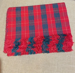 Christmas Placemats Woven Rattan Straw Raffia Set Of 12 Red, Green Traditional - Picture 1 of 8