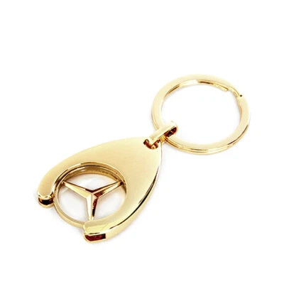 MERCEDES-BENZ Original Mercedes Schlüsselanhänger Einkaufs Chip Einkaufswagenchip Stern gold