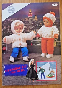Sirdar Knitting Pattern Book 201 - DRESSING UP - FOR DOLLS - designs in 4 & 8Ply - Picture 1 of 12