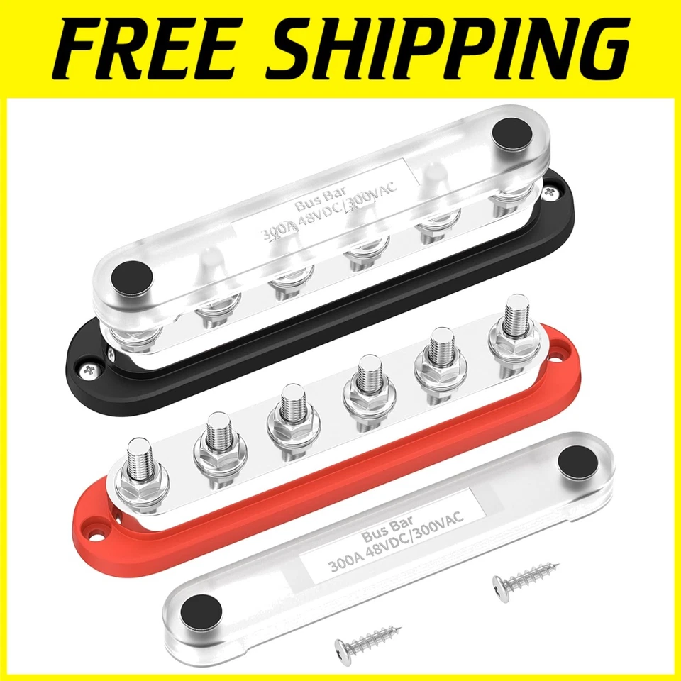 Compact 300A Bus Bar with Polycarbonate Cover - Ideal for Solar and Automotive - Image 1 of 4